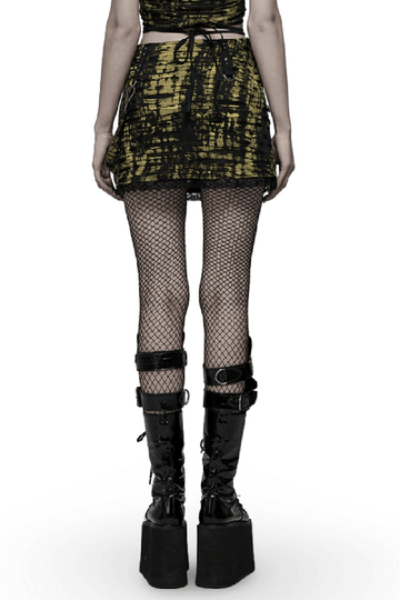 Decadent Punk Cross Broken Hole Knit Mini Skirt